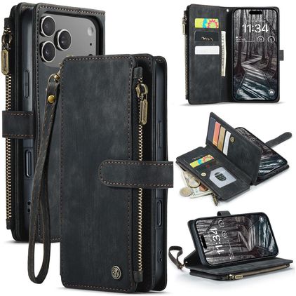 CaseMe C30 Housse iPhone 17 Pro Max Etui Porte-Monnaie - Noir