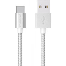 Mobigear Nylon - Câble USB-A vers USB-C 1 mètre - Blanc