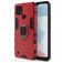 Mobigear Armor Ring Realme C21 Plastique rigide Coque arrière Antichoc avec bague de maintien - Rouge