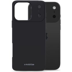Mobilize Rubber Gelly Coque iPhone 17 Pro Max Coque arrière en TPU Souple - Noir