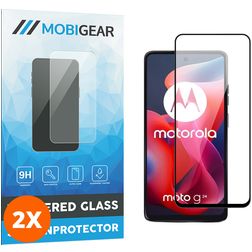 Mobigear Premium Motorola Moto G24 Verre trempé Protection d'écran - Compatible coque - Noir (Lot de 2)