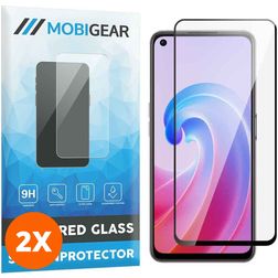 Mobigear Premium OPPO A96 Verre trempé Protection d'écran - Compatible Coque - Noir (Lot de 2)