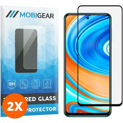 Mobigear Premium Xiaomi Redmi Note 9 Pro Verre trempé Protection d'écran - Compatible Coque - Noir (Lot de 2)