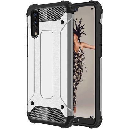 Mobigear Outdoor Huawei P20 Plastique rigide Coque arrière Antichoc - Argent