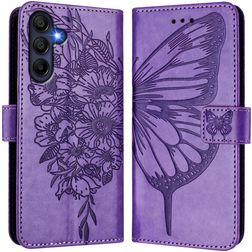 Mobigear Flowers Housse Samsung Galaxy A17 Etui Porte-Monnaie - Violet