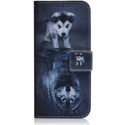 Mobigear Design Housse Samsung Galaxy A21 Etui Porte-Monnaie - Loup