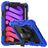 Mobigear SureGrip Xtreme Coque iPad Mini 7 (2024) Coque arrière en Plastique rigide,Silicone + Porte-crayon + Bandoulière + Support Amovible - Noir / Dark Blue