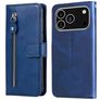 Mobigear Zipper Housse iPhone 17 Pro Etui Porte-Monnaie - Bleu