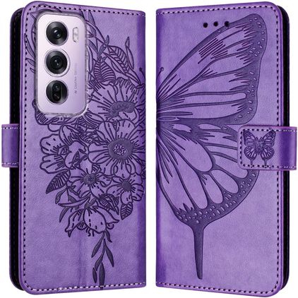 Mobigear Butterfly OPPO Reno 12 Pro Étui Portefeuille - Violet