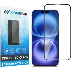 Mobigear Premium iPhone 16 Verre trempé Protection d'écran - Compatible Coque - Noir