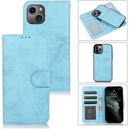 Mobigear Wallet Housse iPhone 13 Mini Etui avec Coque Détachable Porte-Monnaie - Baby Blue