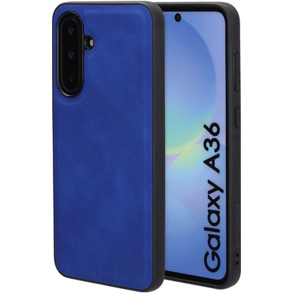 Mobiparts Classic Coque Samsung Galaxy A36 MagSafe Coque arrière en TPU,Similicuir - Sapphire Blue