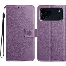 Mobigear Mandala iPhone 18 Pro Étui Portefeuille - Violet