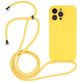 Mobigear Lanyard iPhone 14 Pro Coque avec cordon en Silicone - Jaune