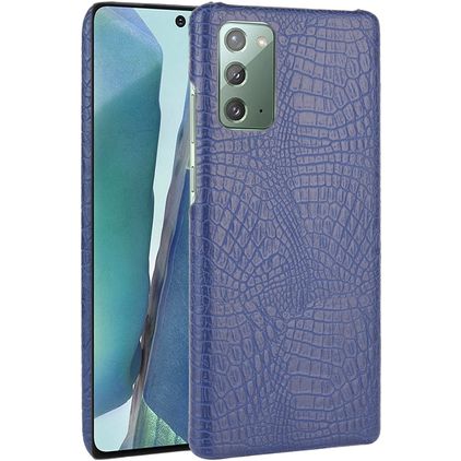 Mobigear Croco Coque Samsung Galaxy Note 20 Coque arrière Rigide - Bleu