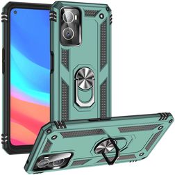 Mobigear Armor Ring Coque OPPO A76 Coque arrière Rigide Anti-Chocs avec Anneau-Support - Vert