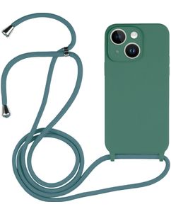 Mobigear Lanyard iPhone 15 Coque avec cordon en Silicone - Vert