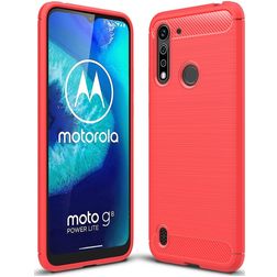 Mobigear Brushed Slim Motorola Moto G8 Power Lite TPU souple Coque arrière - Rouge
