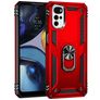 Mobigear Armor Ring Coque Motorola Moto G22 Coque arrière Rigide Anti-Chocs avec Anneau-Support - Rouge