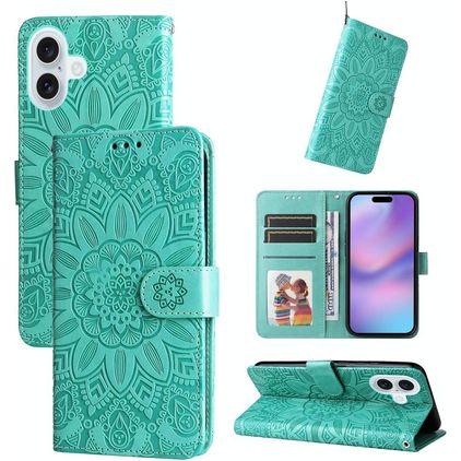 Mobigear Sunflower iPhone 17 Étui Portefeuille - Vert