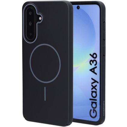 Mobiparts Slim Line Samsung Galaxy A36 MagSafe Plastique rigide Coque arrière - Onyx Black