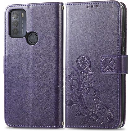 Mobigear Clover Housse Motorola Moto G50 Etui Porte-Monnaie - Violet