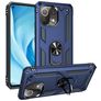 Mobigear Armor Ring Xiaomi Mi 11 Lite Plastique rigide Coque arrière Antichoc avec bague de maintien - Bleu