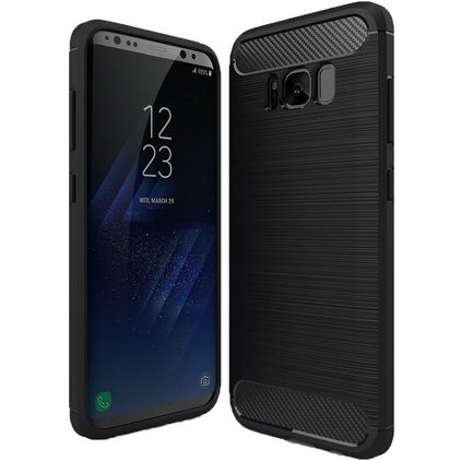 Mobigear Brushed Slim Coque Samsung Galaxy S8 Coque arrière en TPU Souple - Noir