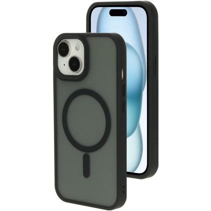 Mobiparts Hardcover iPhone 15 MagSafe Plastique rigide Coque arrière - Satin Black