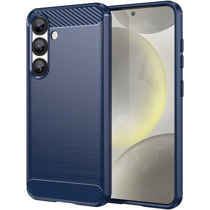Mobigear Brushed Slim Coque Samsung Galaxy S25 Coque arrière en TPU Souple - Bleu