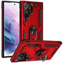 Mobigear Armor Ring Coque Samsung Galaxy S23 Ultra Coque arrière Rigide Anti-Chocs avec Anneau-Support - Rouge