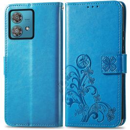 Mobigear Clover Housse Motorola Edge 40 Neo Etui Porte-Monnaie - Bleu