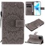 Mobigear Sunflower Housse iPhone 12 Etui Porte-Monnaie - Gris