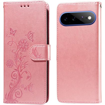 Mobigear Flowers Housse Google Pixel 11 Pro XL Etui Porte-Monnaie - Rose