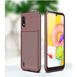 Mobigear Racing Coque Samsung Galaxy A01 Coque arrière en TPU Souple - Marron