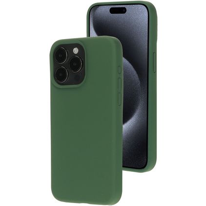 Mobiparts Coque iPhone 15 Pro Max Coque arrière en Silicone - Forest Green