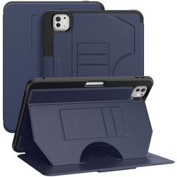 Mobigear Magnetic Folio Coque iPad Pro 11 Pouces (2024) Etui + Porte-crayon - Bleu Marin