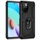 Mobigear Armor Ring Coque Xiaomi Redmi 10 4G Coque arrière Rigide Anti-Chocs avec Anneau-Support - Noir