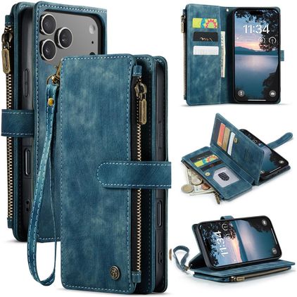 CaseMe C30 Housse iPhone 17 Pro Max Etui Porte-Monnaie - Bleu