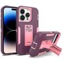 Mobigear Heavy Armor Stand Coque iPhone 14 Pro Coque arrière Rigide Anti-Chocs avec Support Amovible - Violet