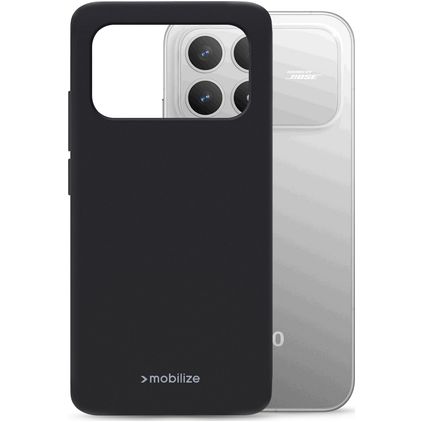 Mobilize Rubber Gelly Coque POCO F9 Pro Coque arrière en TPU Souple - Noir