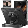 Mobigear SureGrip XGuard Samsung Galaxy Tab S8 Ultra Plastique rigide / Silicone Coque arrière + Porte-stylet + Bandoulière + Support - Noir