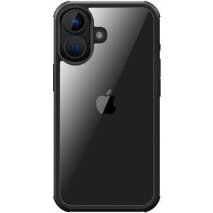 Valenta Full Cover Coque iPhone 16 Coque arrière en Verre trempé Anti-Chocs - Noir