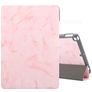 Mobigear Tri-Fold Marble Coque iPad 9 (2021) Etui + Porte-crayon - Rose