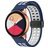 Mobigear Sport Plus Mag Bracelet Silicone Smartwatch Fermeture magnétique - Connexion universelle de 22 mm - Blanc / Dark Blue