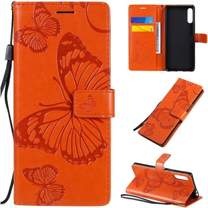 Mobigear Butterfly Sony Xperia L4 Étui Portefeuille - Orange