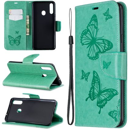 Mobigear Butterfly Samsung Galaxy A20s Étui Portefeuille - Turquoise