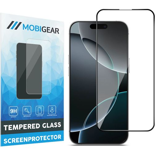 Mobigear Premium iPhone 16 Pro Verre trempé Protection d'écran - Compatible coque - Noir