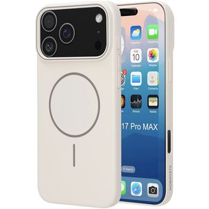 Mobiparts Slim Line Coque iPhone 17 Pro Max MagSafe Coque arrière Rigide - Off White