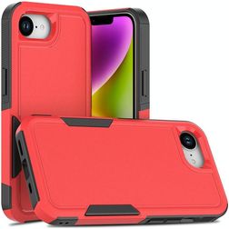 Mobigear Heavy Armor Coque iPhone 16e Coque arrière Rigide Anti-Chocs - Rouge